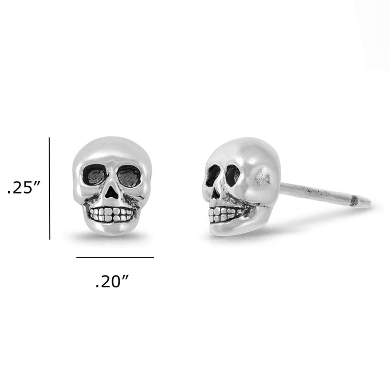 Boma Jewelry Sterling Silver Skull Skeleton Stud Earrings - Image 5